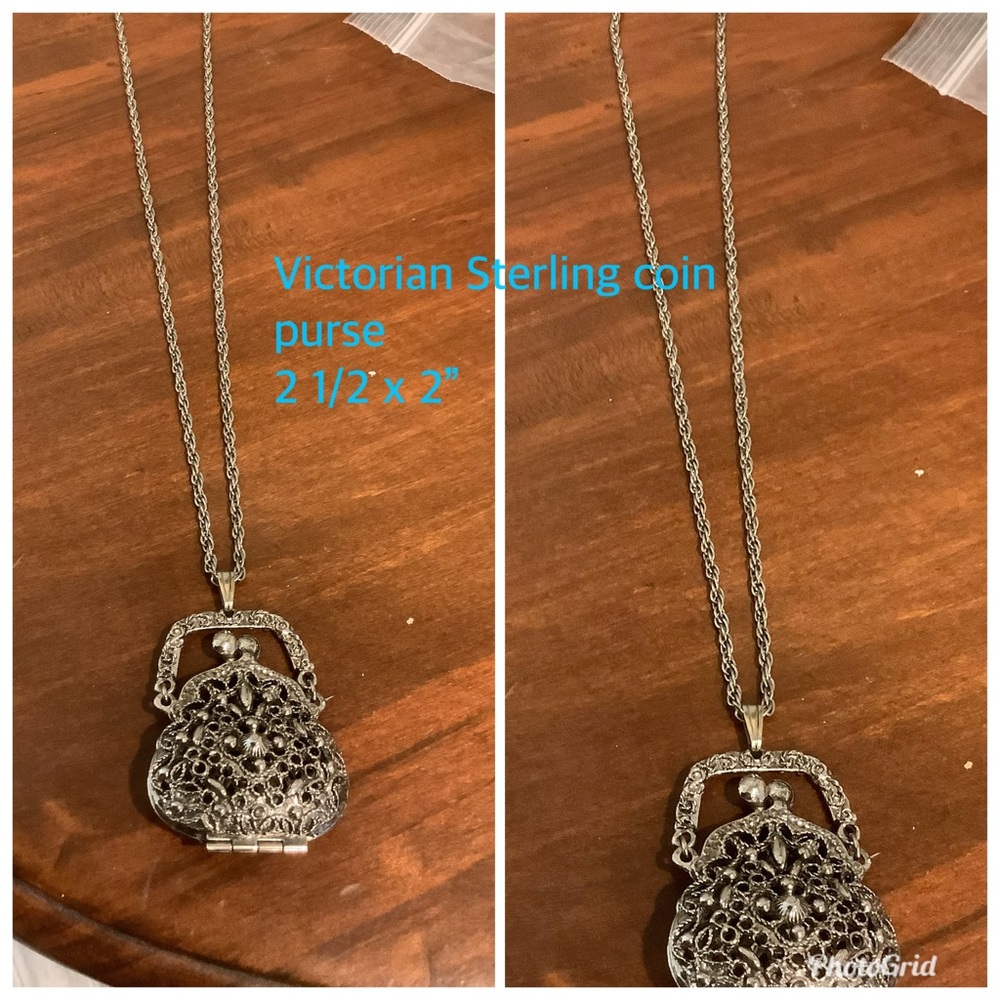 Victorian Sterling Coin Purse Necklace
